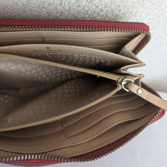 Kate Spade Neda Knightsbridge Zip Around Wallet Patent Leather Red WLRU1138 - Picture 11 of 12